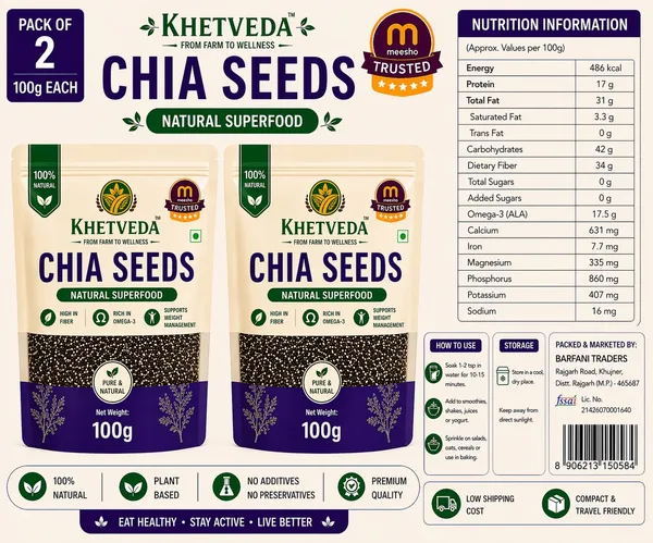 Khetveda_Natural_Chia_Seeds_Pack_Of_4_X_100_G