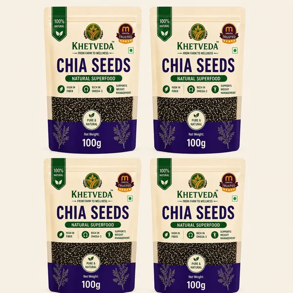 Khetveda_Natural_Chia_Seeds_Pack_Of_4_X_100_G