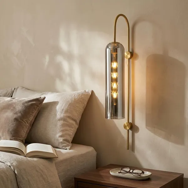 Metal_Smokey_Glass_Cylinder_Gold_Hanging_Wall_Light