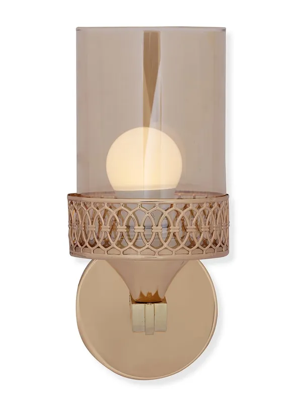 Metal_And_Glass_Modern_Amber_Glass_Shade_Wall_Sconce