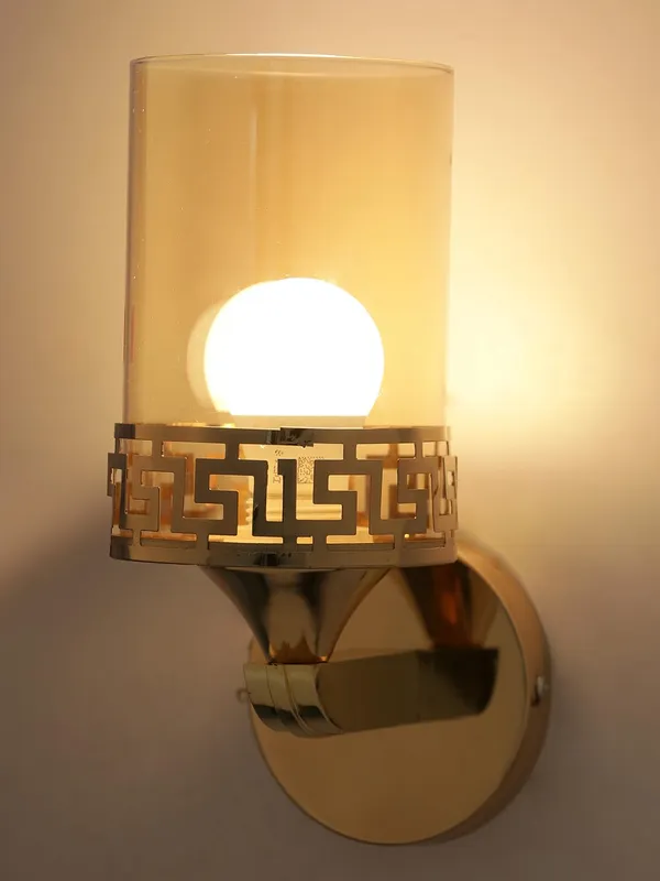 Metal_Amber_Glass_Gold_Decorative_Wall_Light