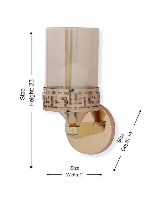 Metal_Amber_Glass_Gold_Decorative_Wall_Light