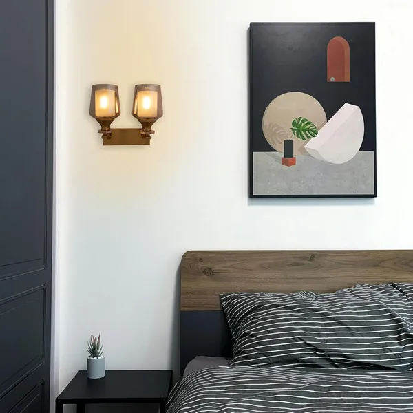 Metal_And_Glass_Modern_Smokey_Double_Holder_Wall_Sconce