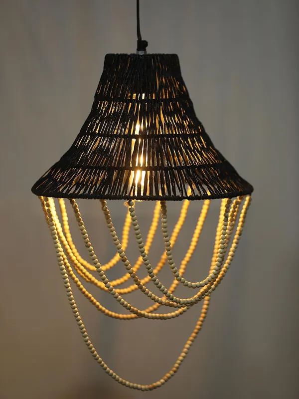 Metal_Artisan_Black_Thread_Beads_Pendant_Light