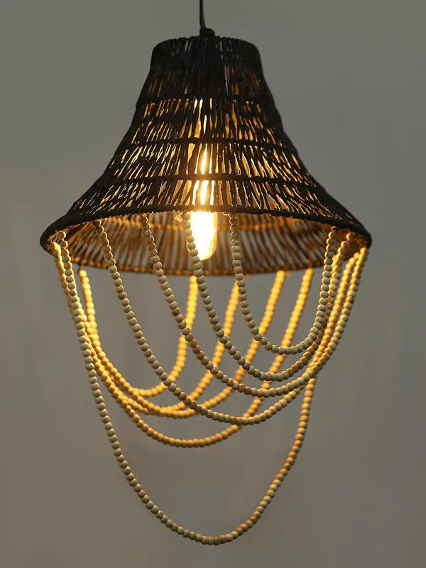 Metal_Artisan_Black_Thread_Beads_Pendant_Light