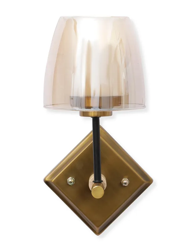 Metal_Amber_Glass_Gold_Black_Decorative_Wall_Light