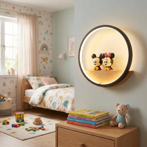 Metal_Wood_Mickey_Minnie_Kids_LED_Wall_Light