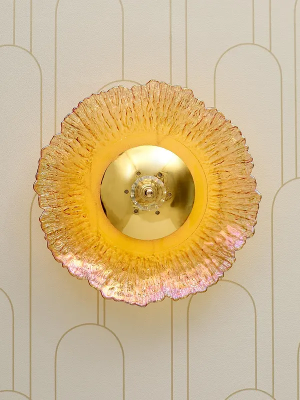 Metal_Amber_Glass_Gold_LED_Wall_Light