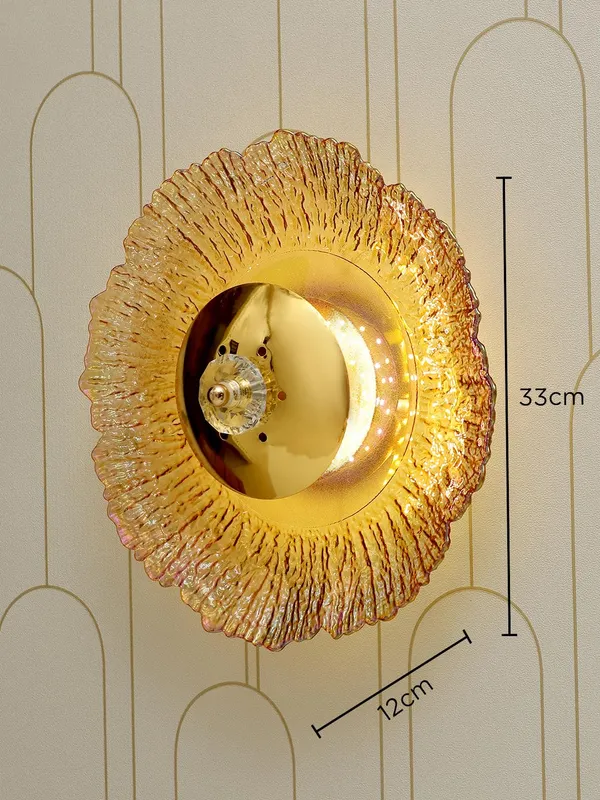 Metal_Amber_Glass_Gold_LED_Wall_Light
