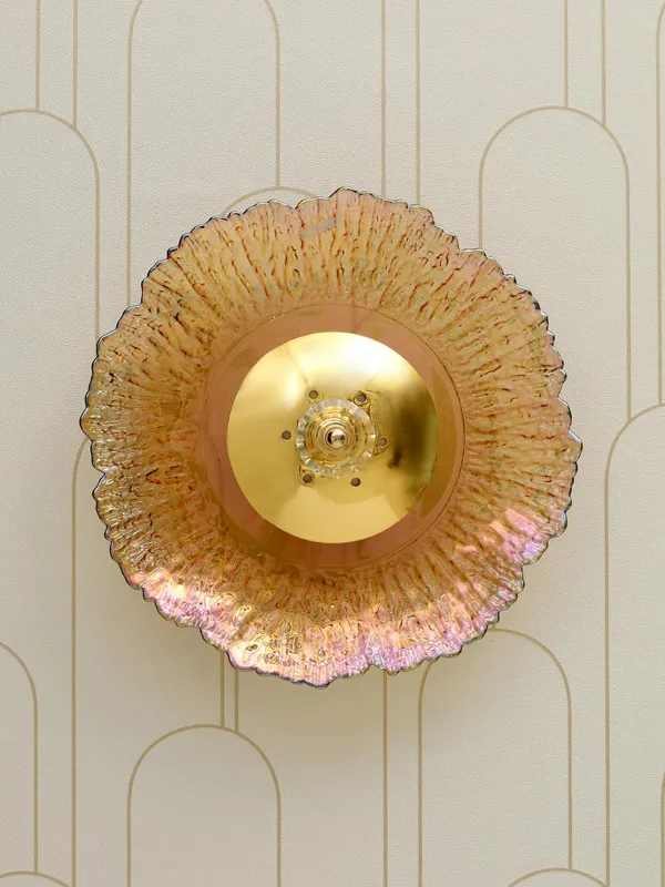Metal_Amber_Glass_Gold_LED_Wall_Light
