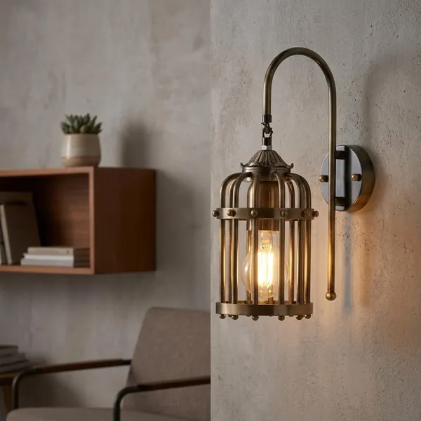 Metal_Vintage_Antique_Cage_Gold_Wall_Light