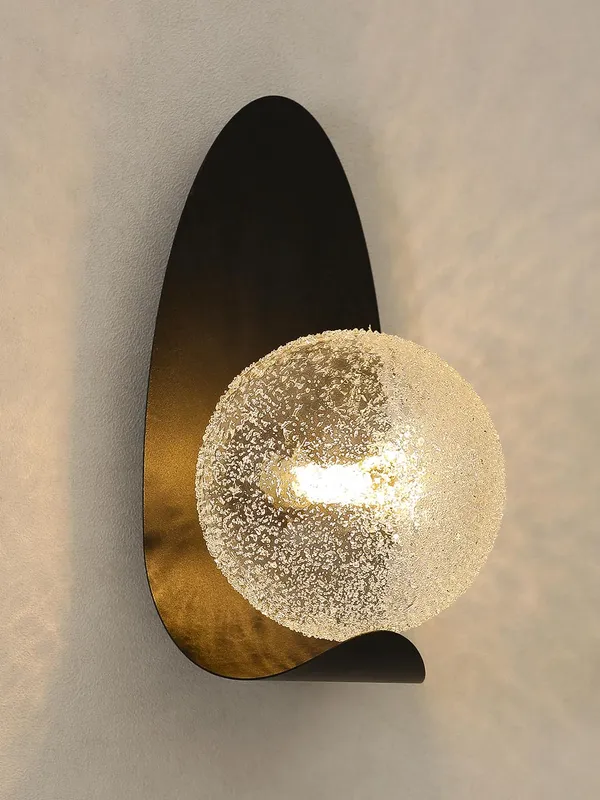 Black_Metal_Textured_Glass_Globe_Wall_Sconce