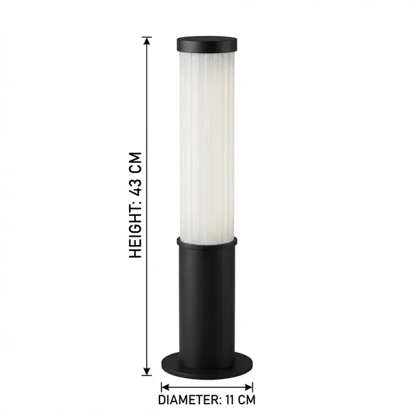 Metal_Modern_Ribbed_Acrylic_Diffuser_Outdoor_Bollard_Light