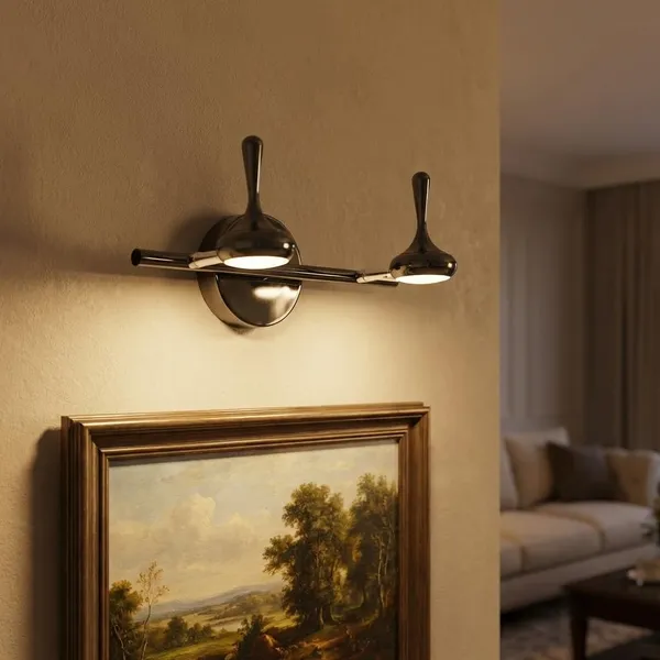 Metal_Modern_Black_Dual_Head_Gun_Metal_LED_Picture_Light
