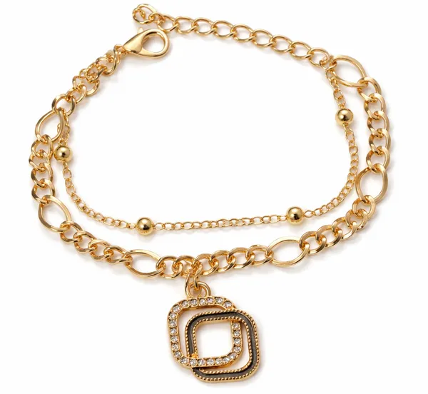 Gold_Alloy_Double_Layer_Chain_Bracelet_With_Crystal_Square_Charm_For_Women_Pack_Of_2