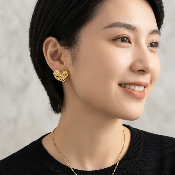 Gold_Alloy_Hammered_Texture_Heart_Stud_Earrings_For_Women_Pack_Of_2