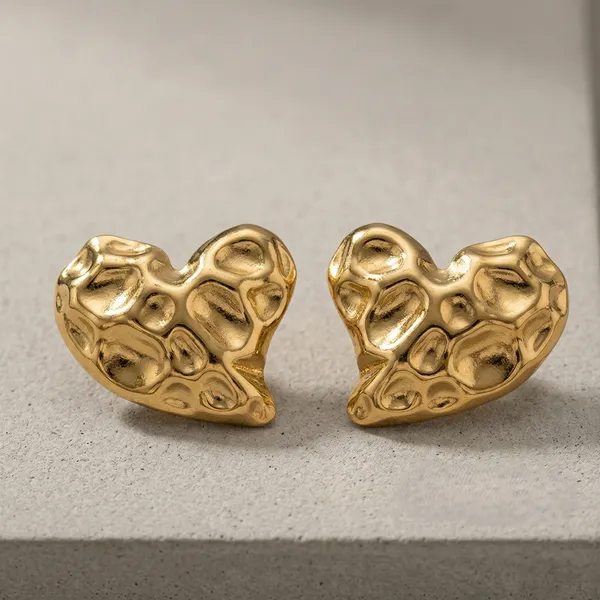Gold_Alloy_Hammered_Texture_Heart_Stud_Earrings_For_Women_Pack_Of_2