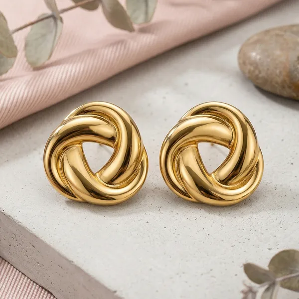 Gold_Alloy_Twisted_Knot_Stud_Earrings_For_Women_Pack_Of_2
