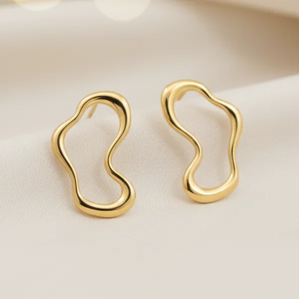 Gold_Alloy_Abstract_Wavy_Stud_Earrings_For_Women