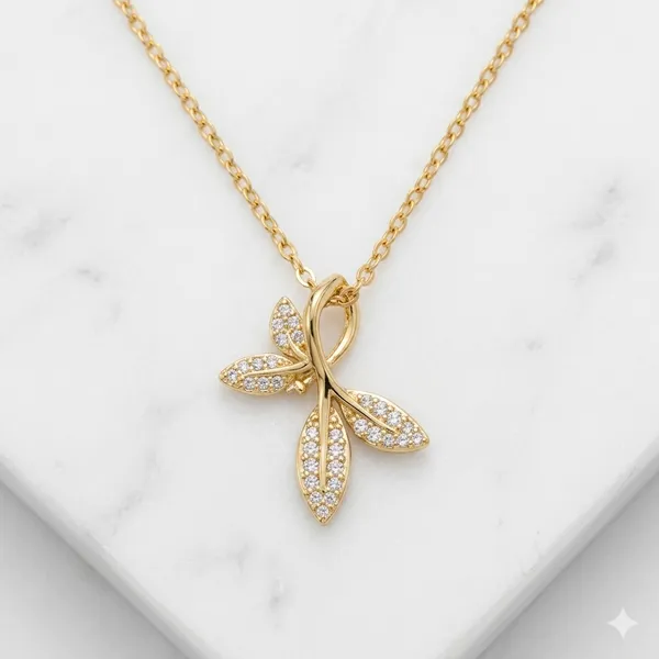Gold_And_White_Crystal_Pave_Floral_Pendant_Necklace_For_Women