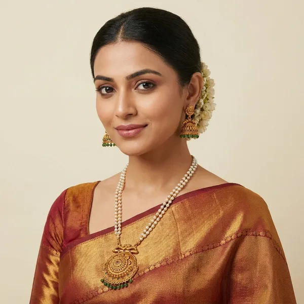 Gold_Plated_Temple_Jewellery_Necklace_Set_With_Jhumka_Earrings
