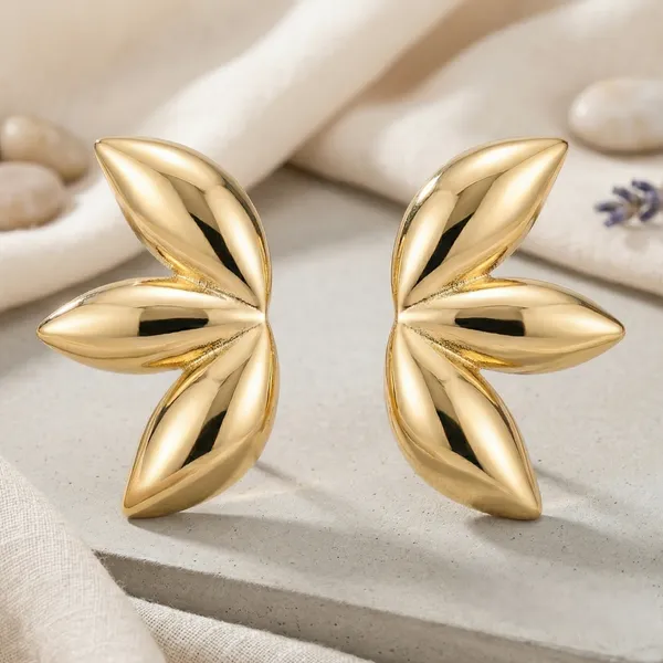 Gold_Alloy_Three_Petal_Flower_Stud_Earrings_For_Women_Pack_Of_2