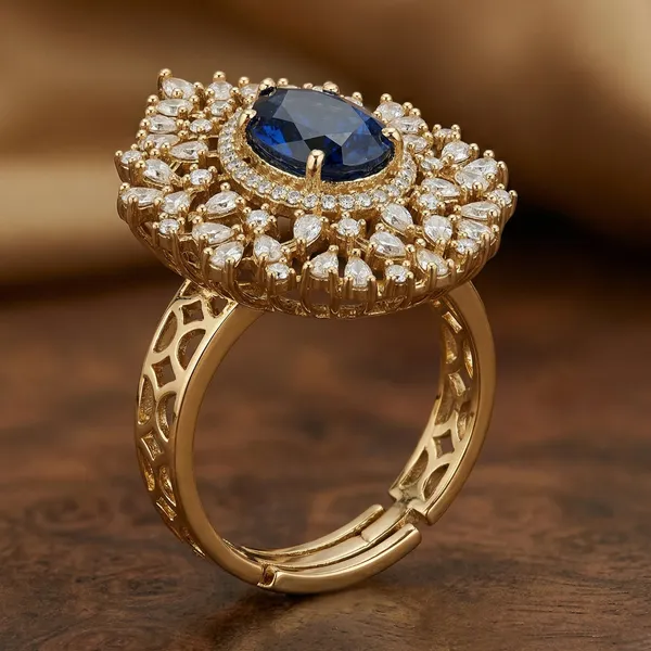 Blue_And_Gold_Alloy_Sapphire_Crystal_Statement_Ring_For_Women