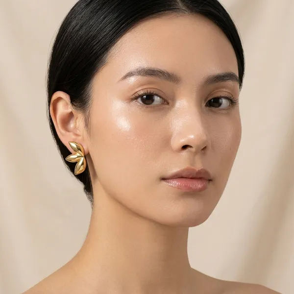 Gold_Alloy_Three_Petal_Flower_Stud_Earrings_For_Women_Pack_Of_2