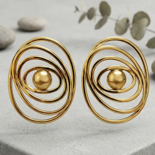 Gold_Alloy_Concentric_Oval_Statement_Earrings_For_Women