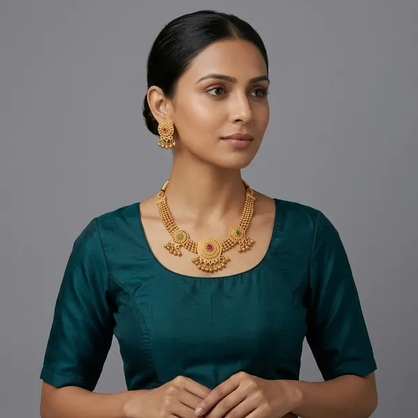 Multicolor_Traditional_Gold_Toned_Necklace_Set_With_Colorful_Stone_Embellishments