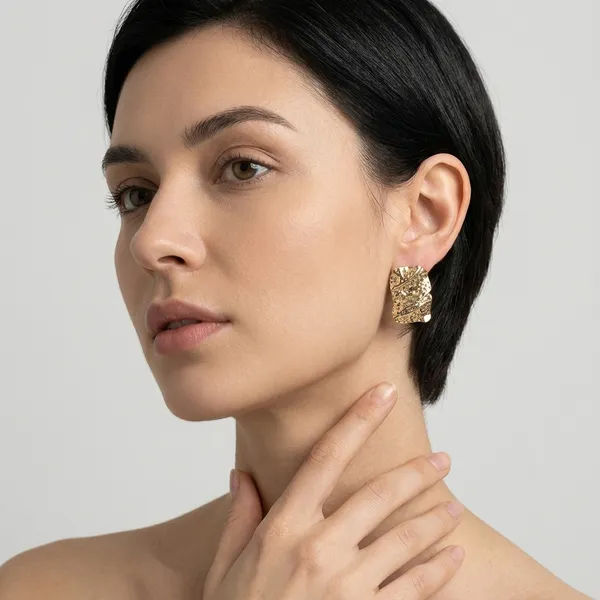 Gold_Alloy_Textured_Rectangular_Stud_Earrings_For_Women