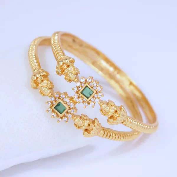 American_Diamond_Gold_Temple_Brass_Bangle_(Pack_Of_2)