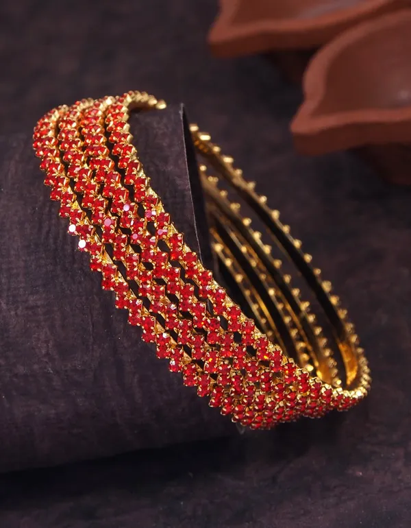 Elegant_Temple_Wear_Micro_Gold_Plated_Bangles_Set_With_American_Diamond_Stones_Set_Of_4