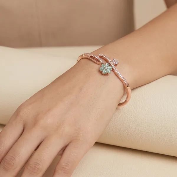 American_Diamond_Free_Size_Openable_Micro_Rose_Gold_Polish_Bracelet