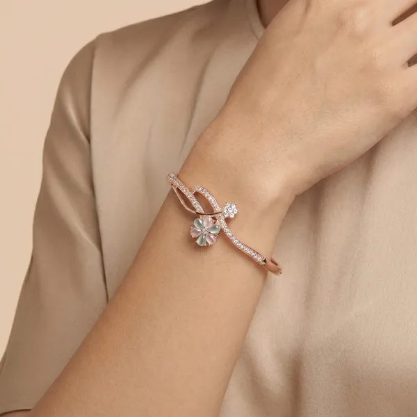 American_Diamond_Free_Size_Openable_Micro_Rose_Gold_Polish_Bracelet