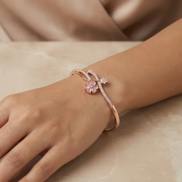 American_Diamond_Free_Size_Openable_Micro_Rose_Gold_Polish_Bracelet
