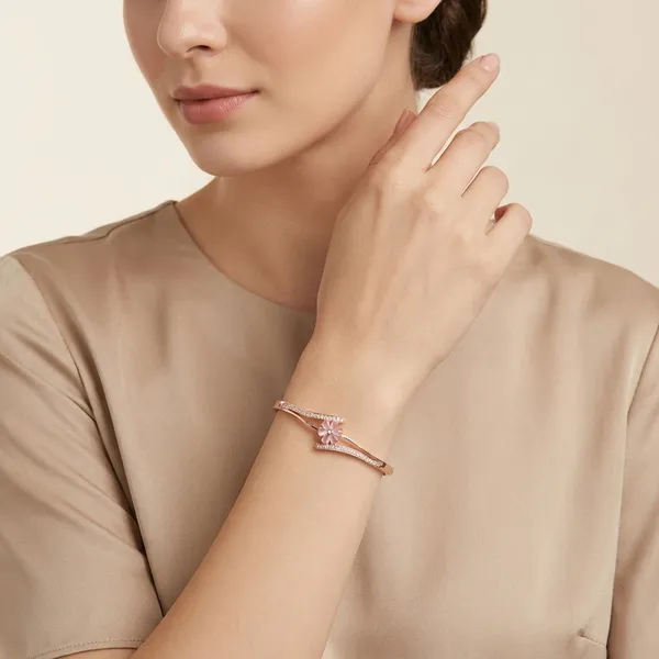 American_Diamond_Free_Size_Openable_Micro_Rose_Gold_Polish_Bracelet