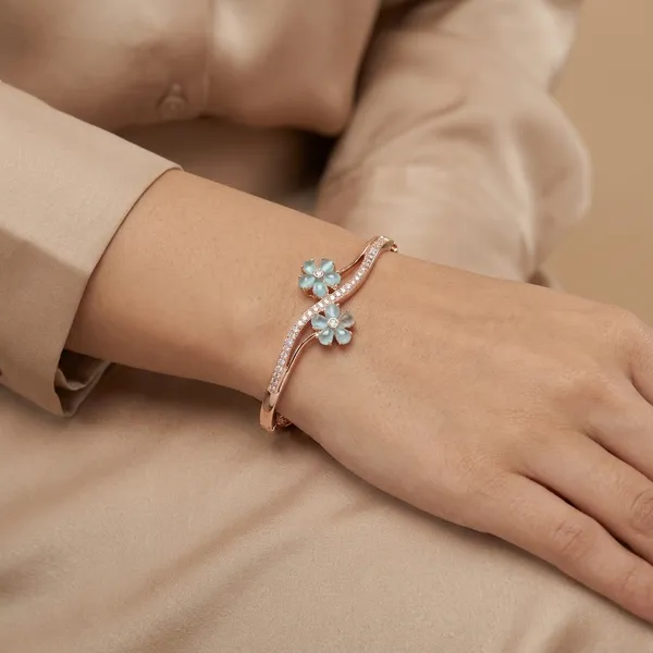 American_Diamond_Free_Size_Openable_Micro_Rose_Gold_Polish_Bracelet
