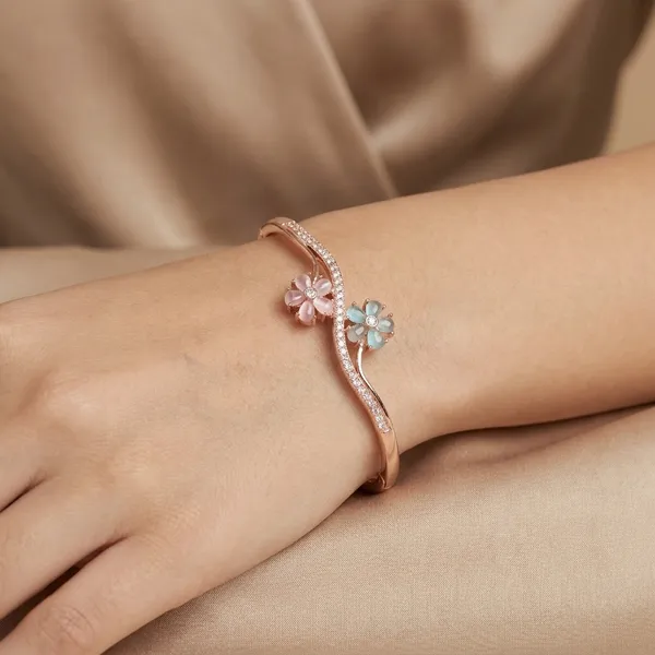 American_Diamond_Free_Size_Openable_Micro_Rose_Gold_Polish_Bracelet