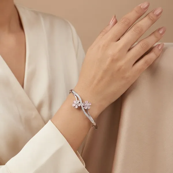 American_Diamond_Free_Size_Openable_Micro_Silver_Polish_Bracelet