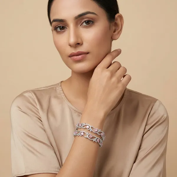 Exquisite_Silver_Toned_Designer_Bangles_With_Mint_Green_Teardrop_Stones