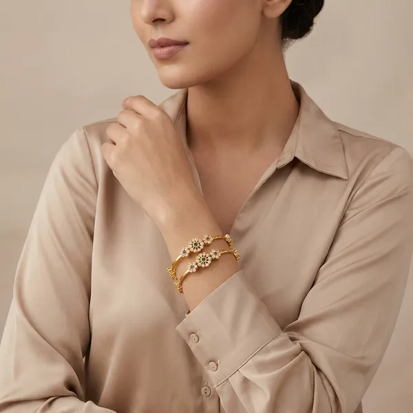 Elegant_Micro_Gold_And_Brass_Bangles_Floral_Stone_Studded_Design