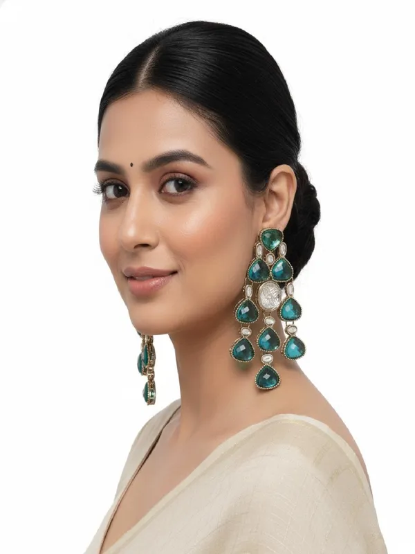 Ethnic_Multi_Stone_&_Kundan_Style_Statement_Earrings