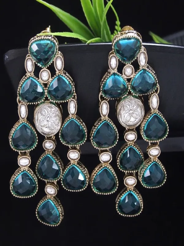 Ethnic_Multi_Stone_&_Kundan_Style_Statement_Earrings