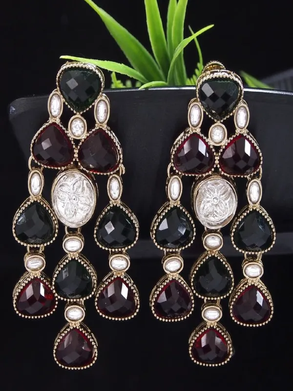 Ethnic_Multi_Stone_&_Kundan_Style_Statement_Earrings