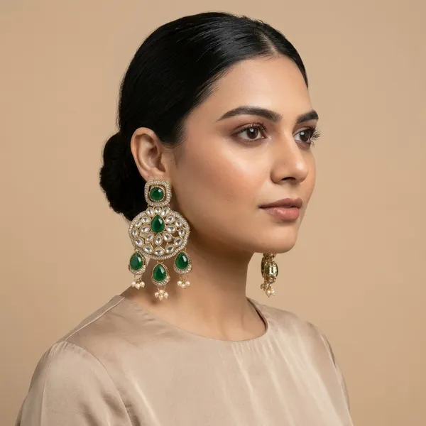 Traditional_Wedding_Style_Multi_Stone_Pearl_Drop_Earrings