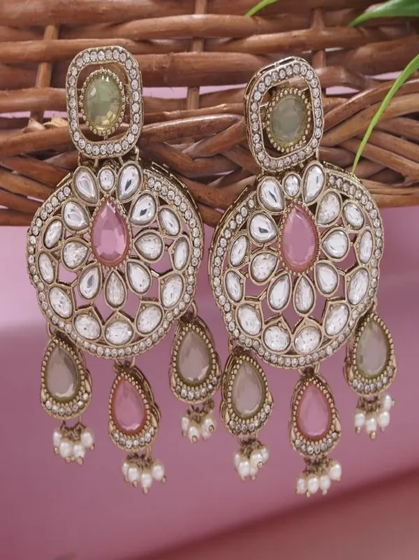 Traditional_Wedding_Style_Multi_Stone_Pearl_Drop_Earrings