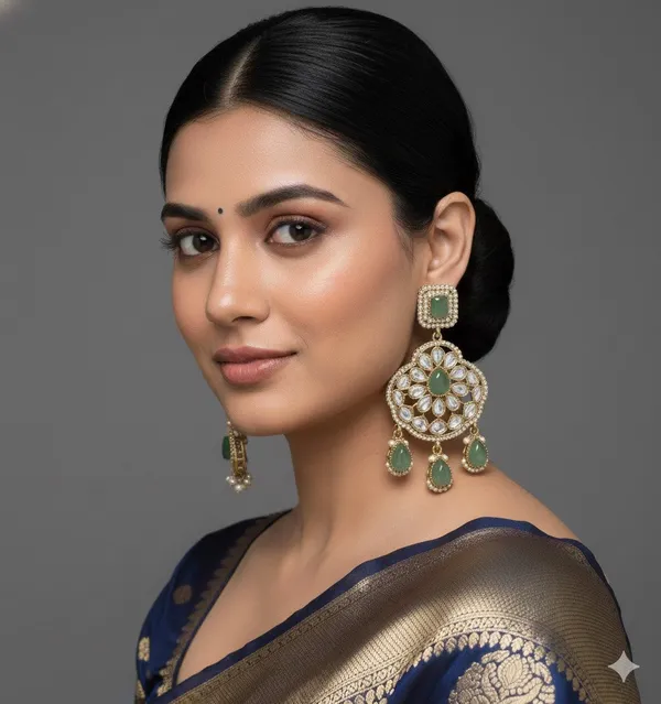 Traditional_Wedding_Style_Multi_Stone_Pearl_Drop_Earrings