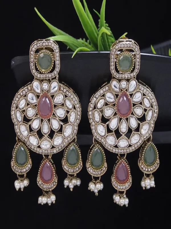 Traditional_Wedding_Style_Multi_Stone_Pearl_Drop_Earrings