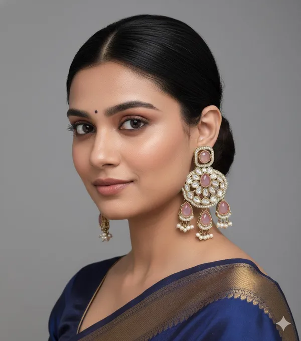 Traditional_Wedding_Style_Multi_Stone_Pearl_Drop_Earrings